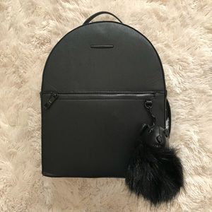 Black Faux Leather Backpack